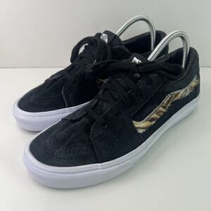 Vans Sk8-Low Animal Print Tiger Black Suede Sneakers Size 9.5